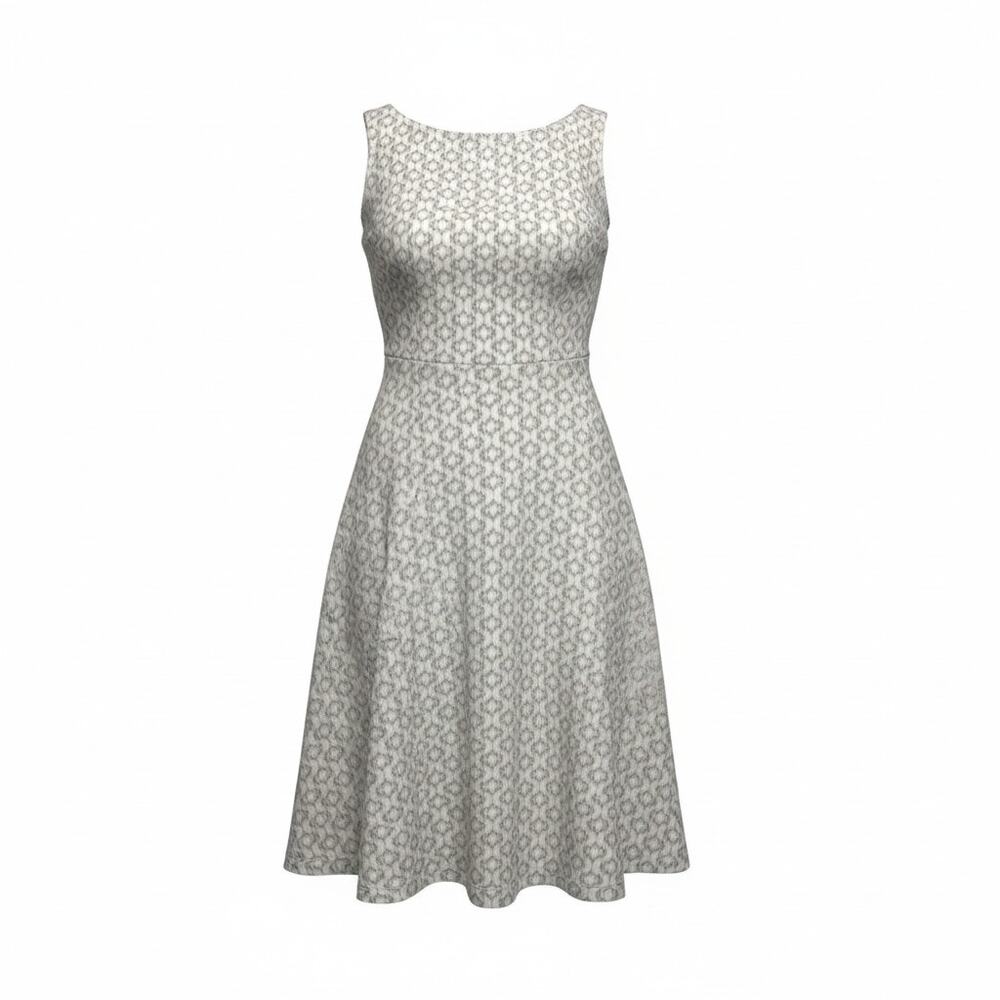 Eddie Bauer Sleeveless Pull on Natural Geometric Print Midi Dress Size Small